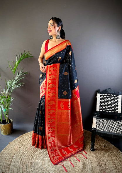 Black Trending Soft Banarasi Saree