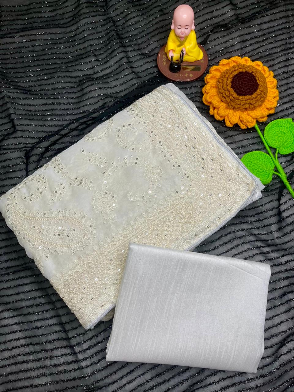 Off White Premium Silk Saree