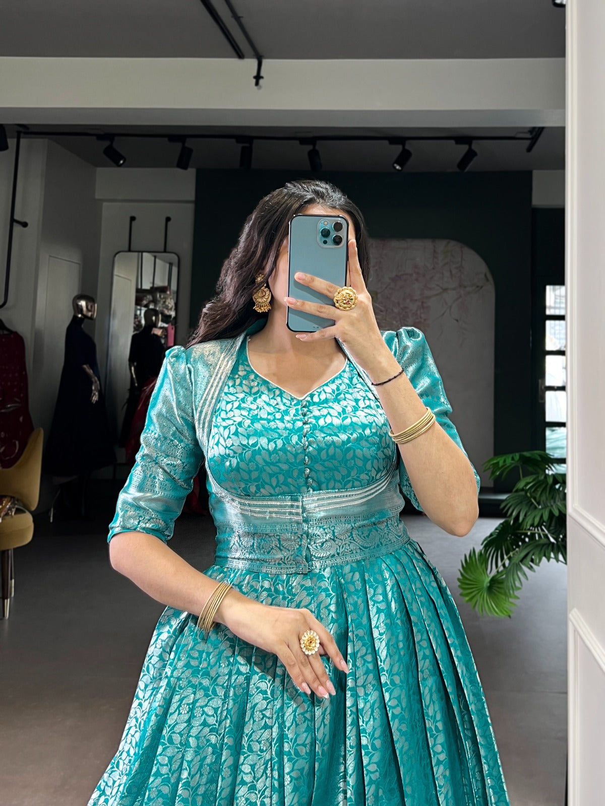 Sky Blue Pure Kanjivaram Gown