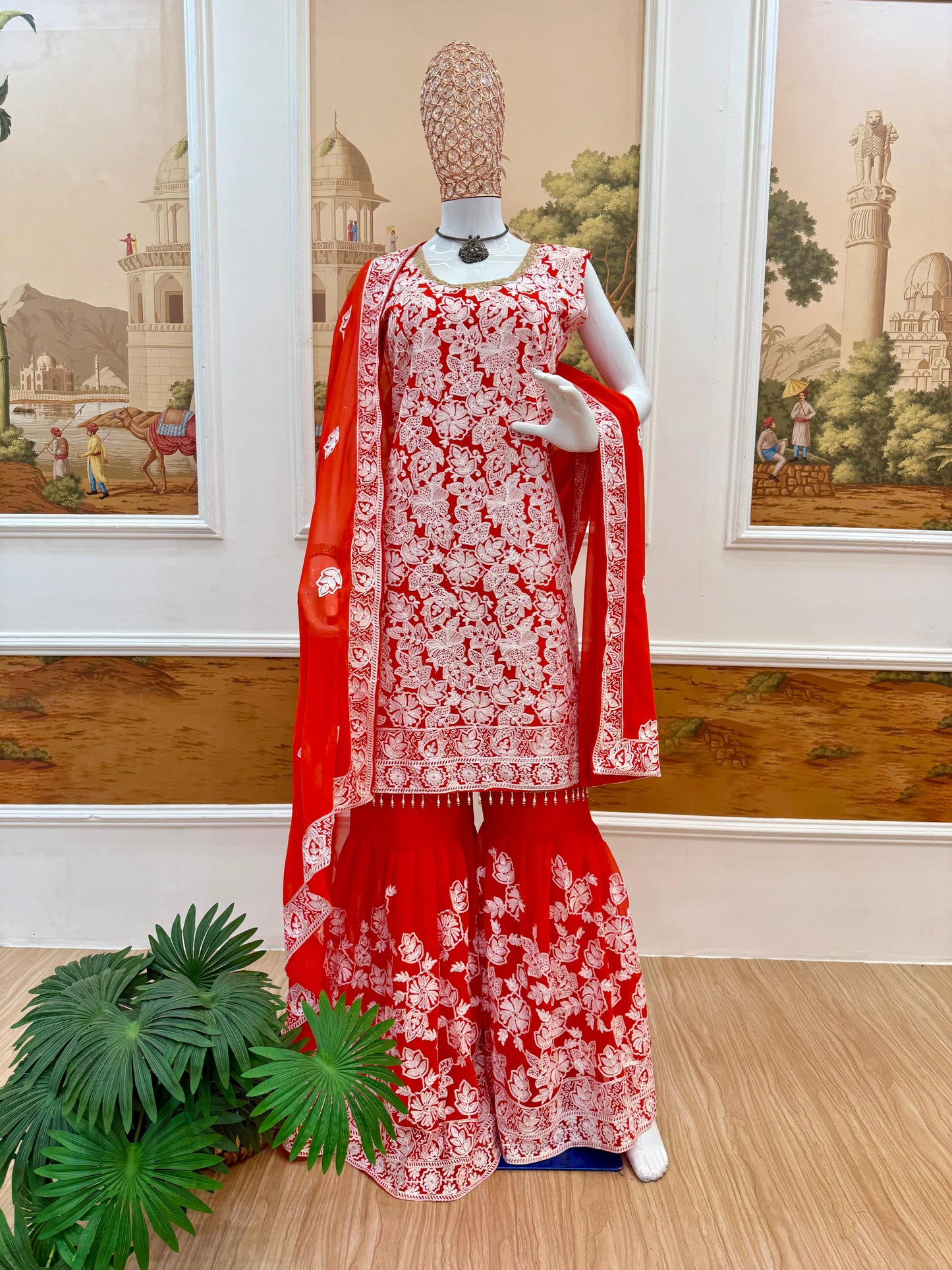 Red Festival Special Sharara Suits