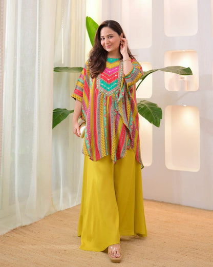 Multi Colour Trendy 2 Piece Indo Western