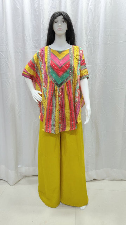 Multi Colour Trendy 2 Piece Indo Western