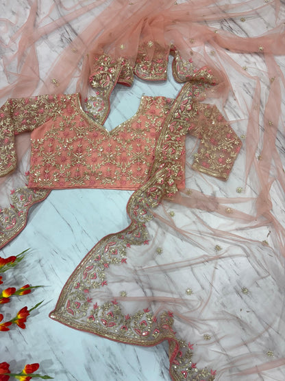 Peach Premium Butterfly Saree