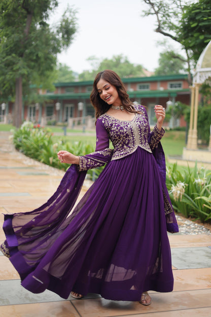 Purple Premium Readymade Wedding Gown