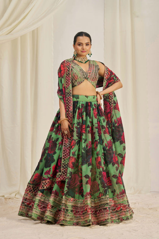 Colourfull Gracefully Designed Wedding Lehenga