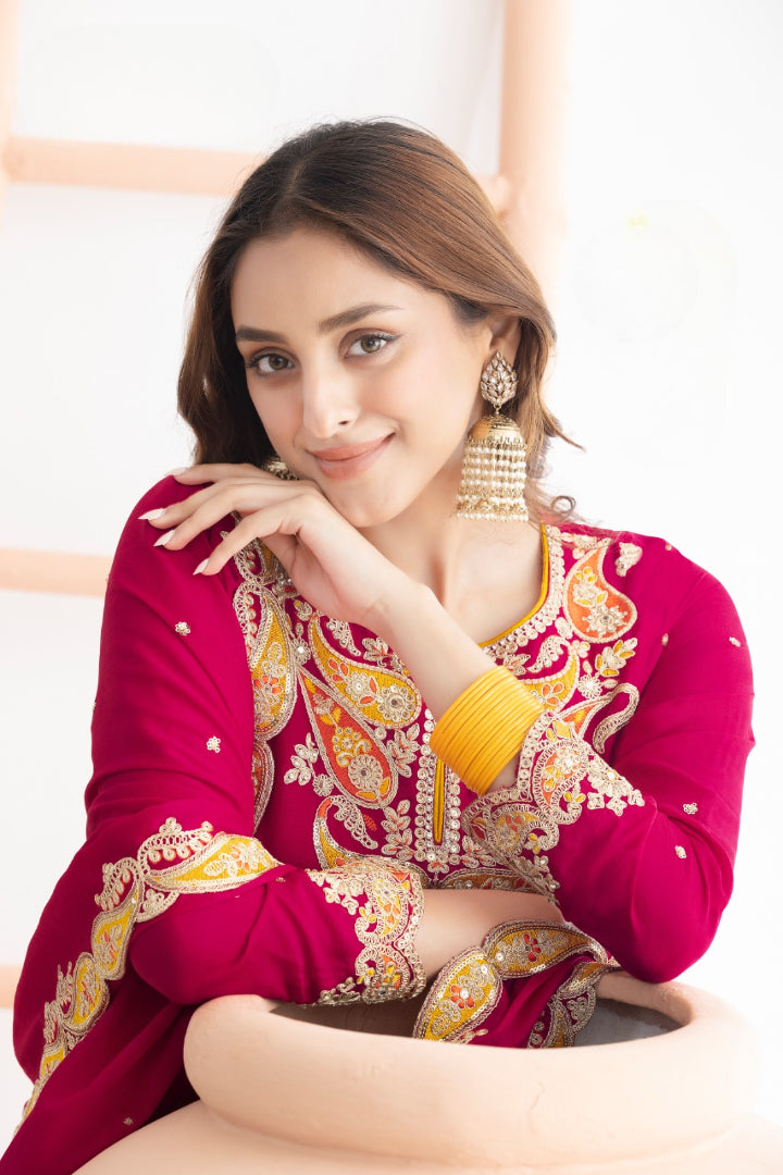 Pink Beautiful Traditional Sharara Top