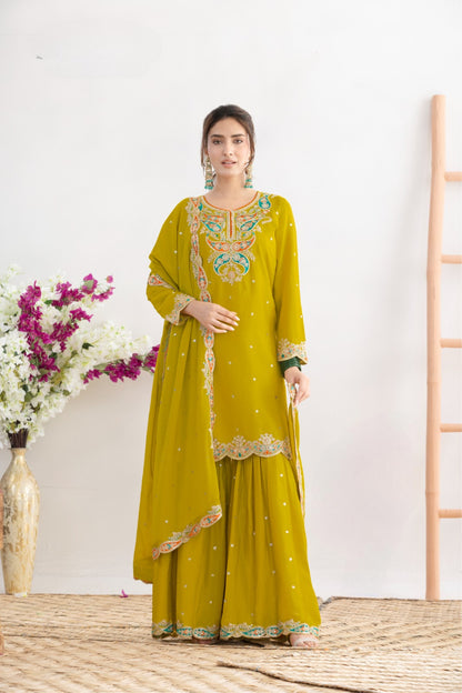 Mustard Premium Chinnon Elegant Top