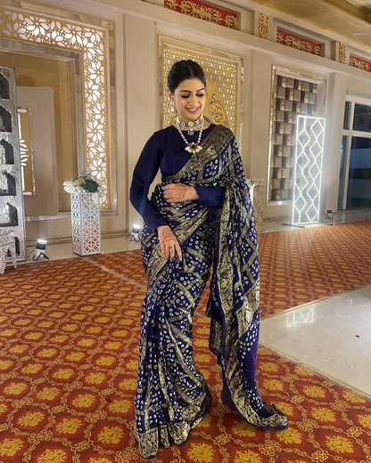 Nevy Blue Traditional Silk Saree