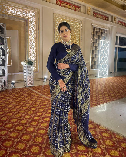 Nevy Blue Traditional Silk Saree