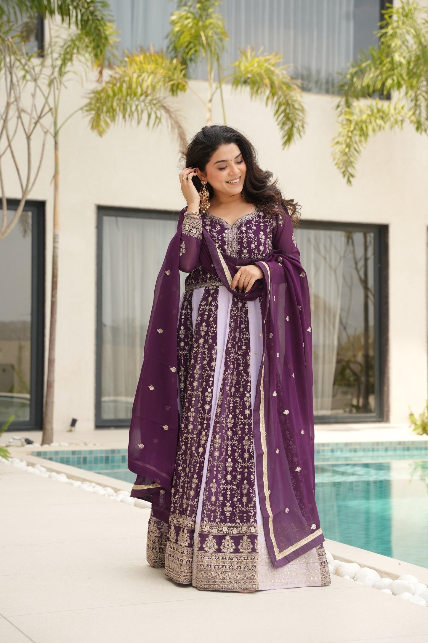 Purple Lining Soft Cotton Gown