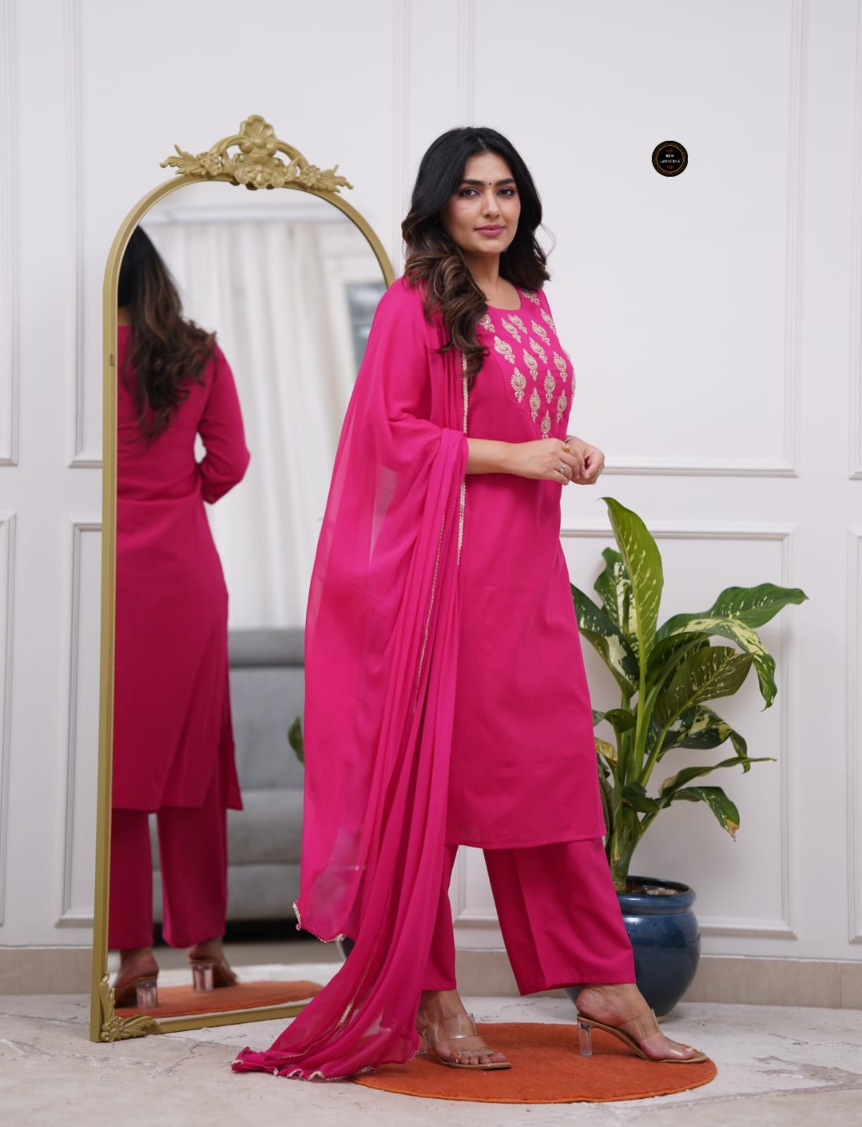 Pink Exclusive Diwali Cotton Kurti