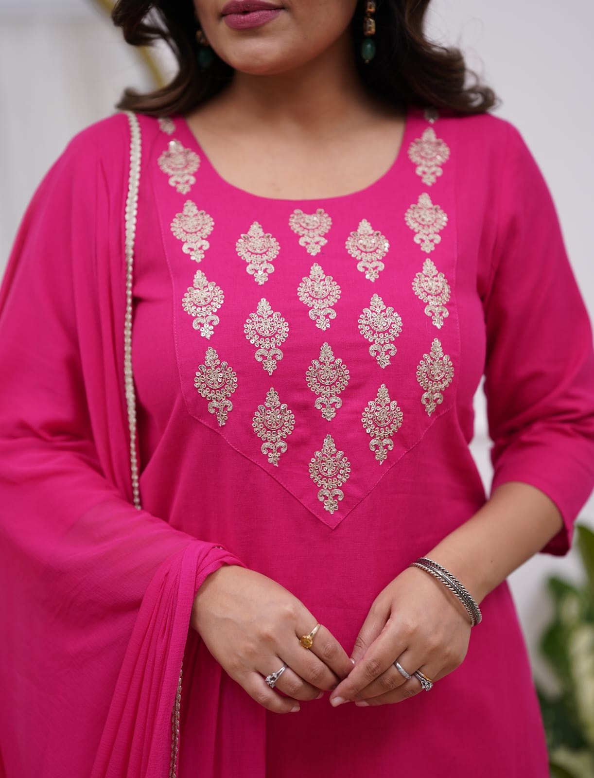 Pink Exclusive Diwali Cotton Kurti