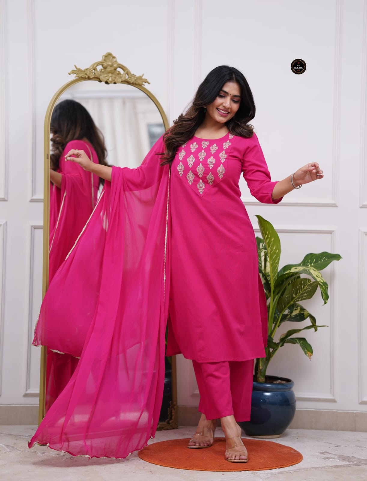 Pink Exclusive Diwali Cotton Kurti