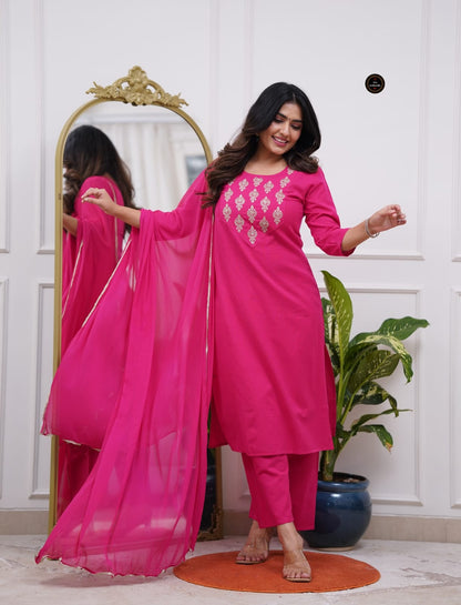 Pink Exclusive Diwali Cotton Kurti