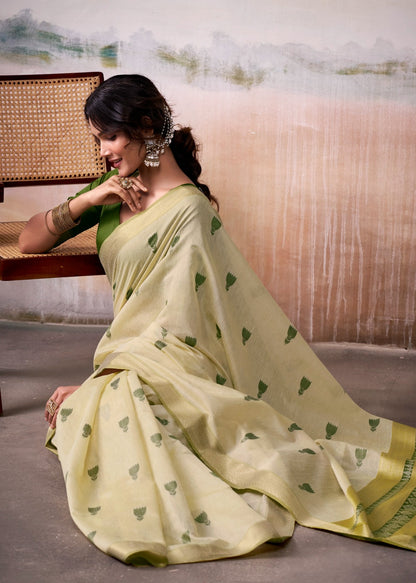 Green Premium Modal Cotton Saree