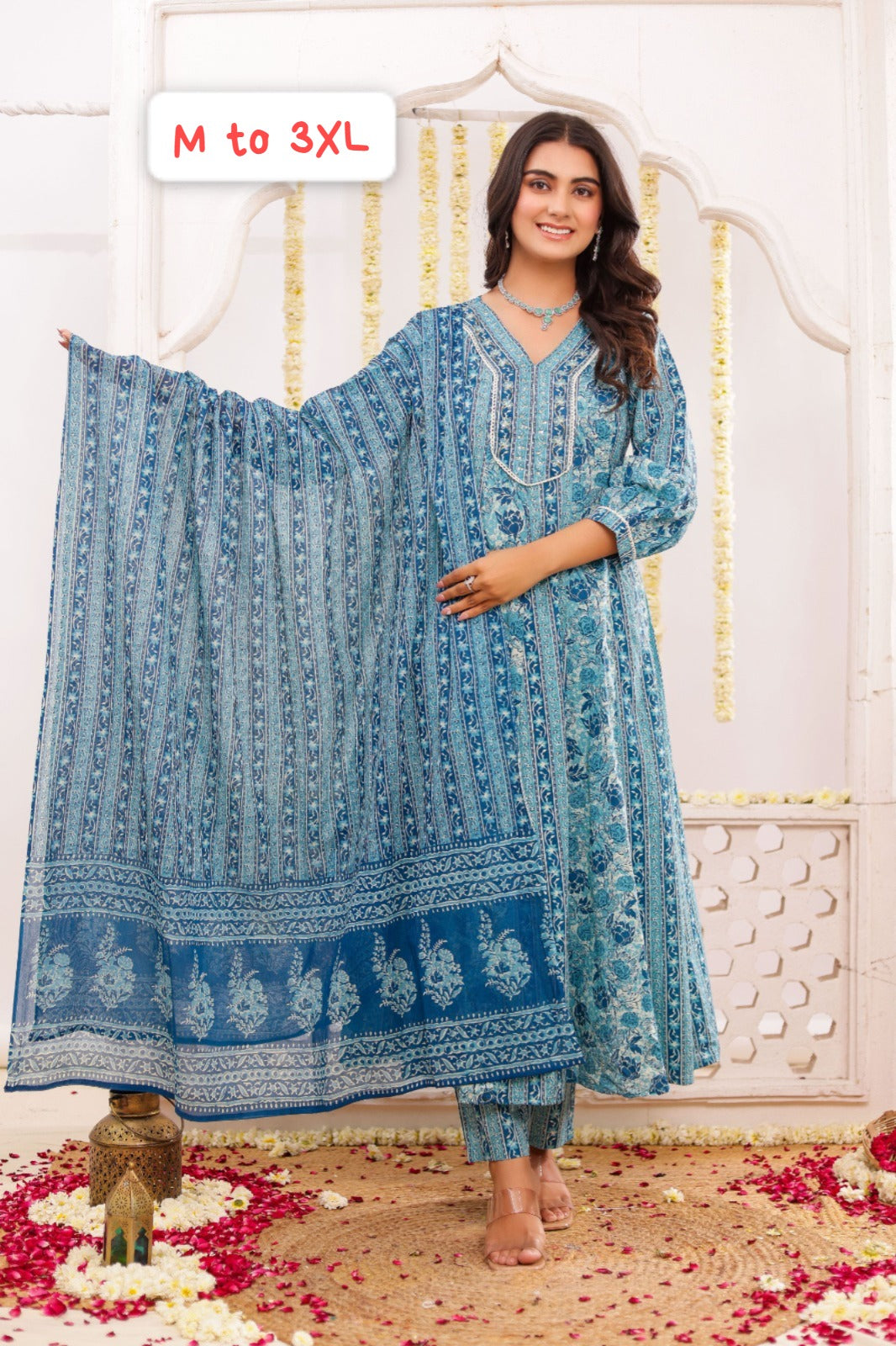 Blue Pure Cotton Traditional Kurti