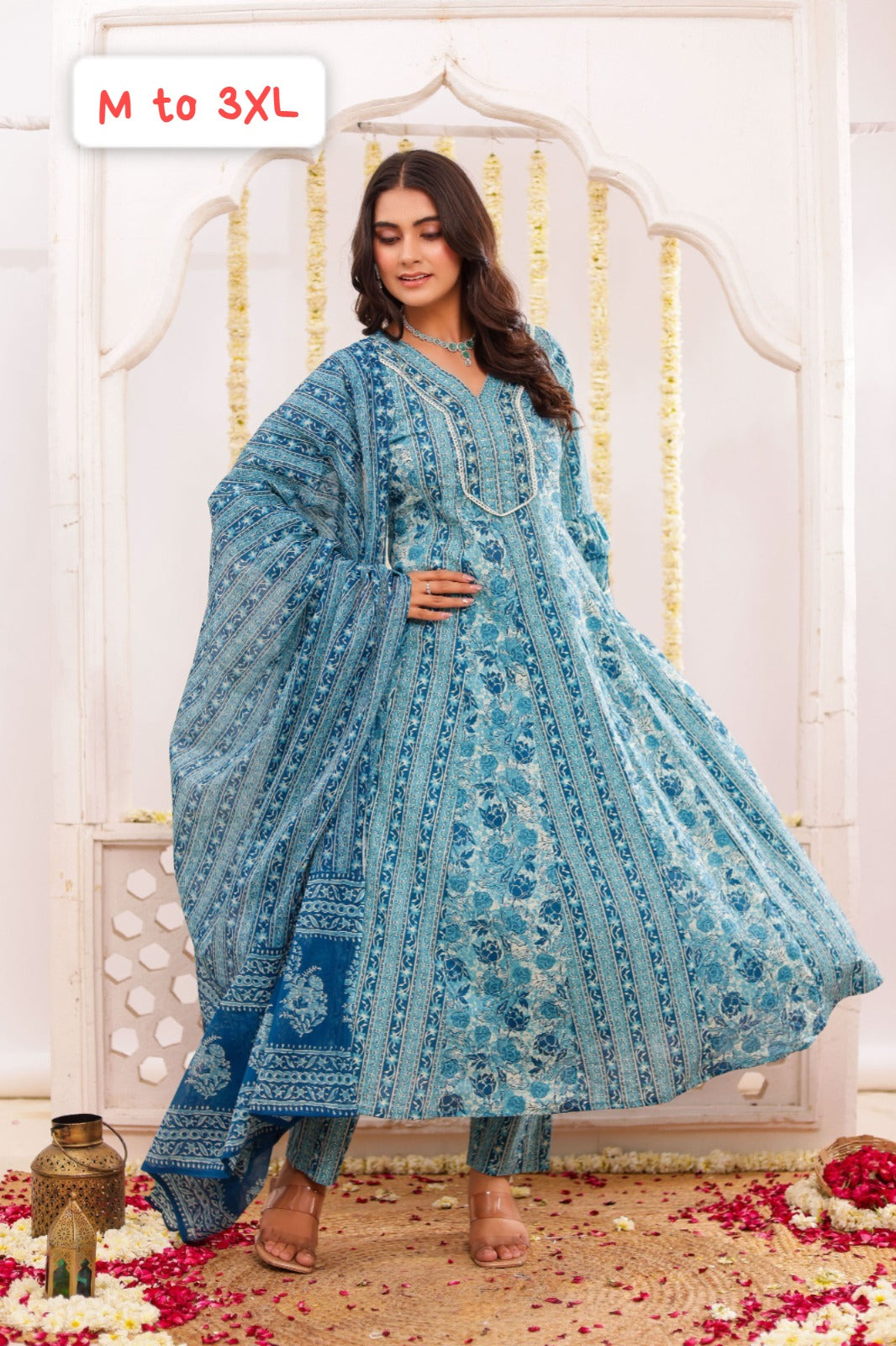 Blue Pure Cotton Traditional Kurti