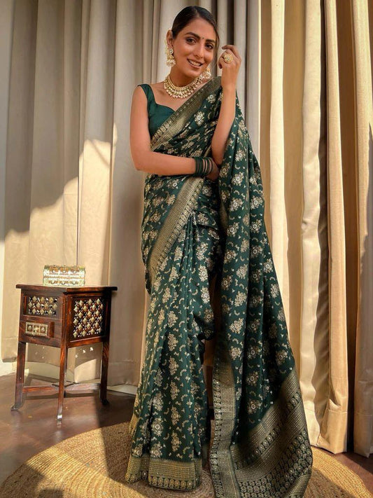 Green Pure Banarasi Silk Saree