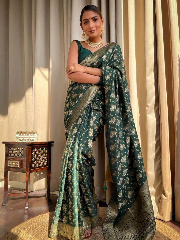 Green Pure Banarasi Silk Saree