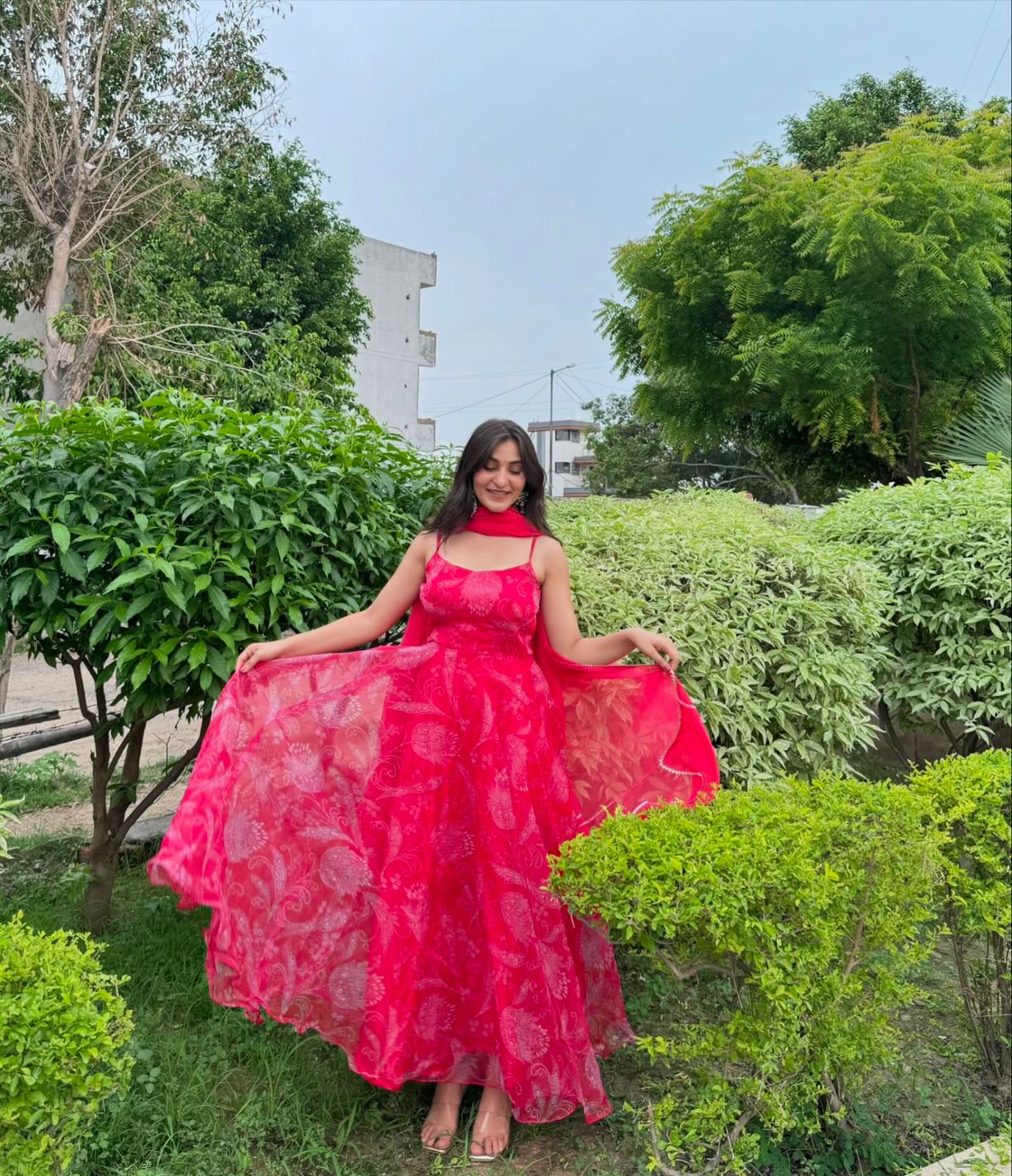 Pink Premium Digital Printed Anarkali Suit