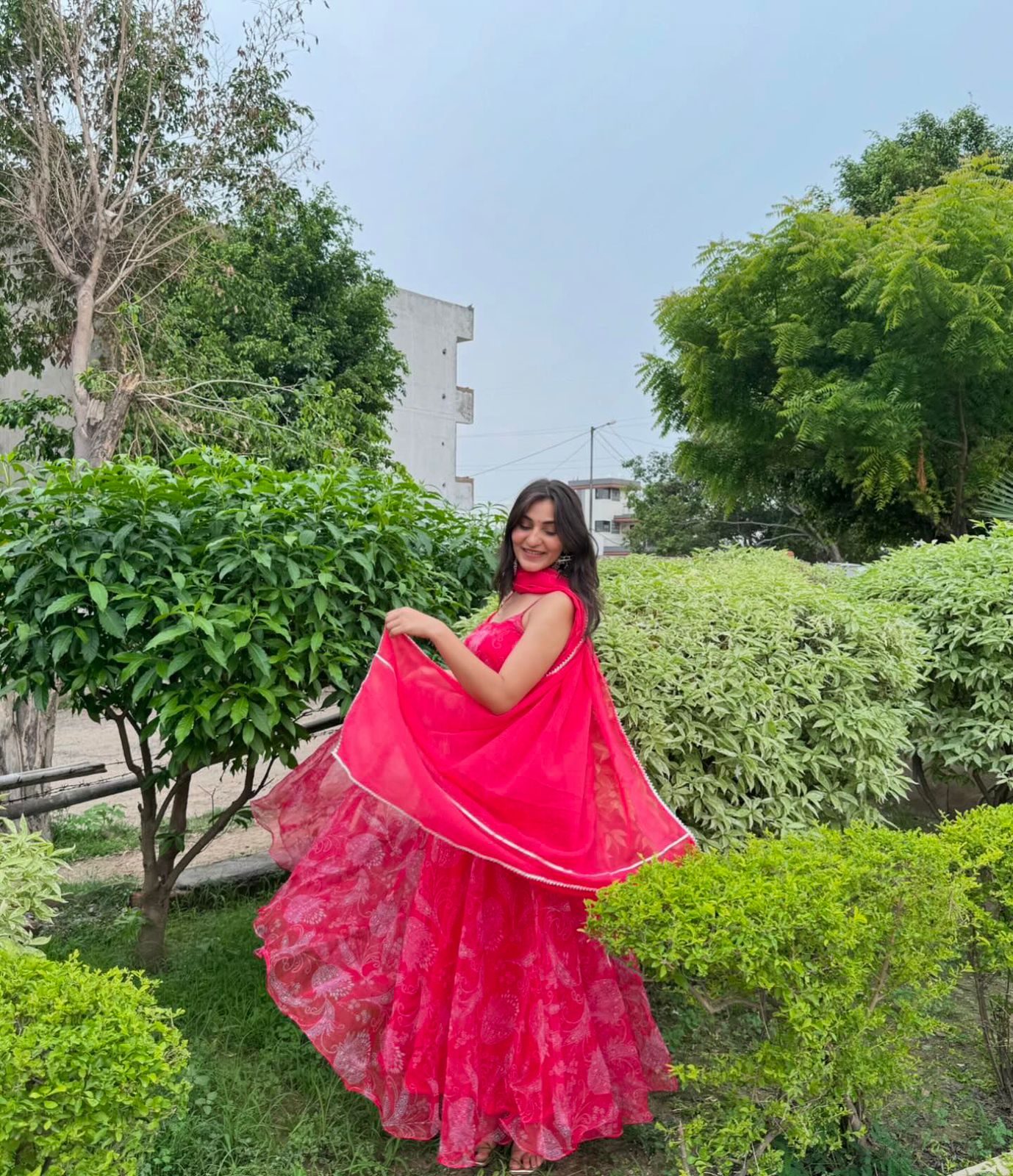 Pink Premium Digital Printed Anarkali Suit