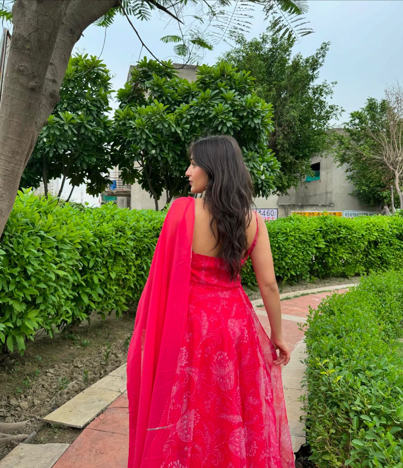 Pink Premium Digital Printed Anarkali Suit