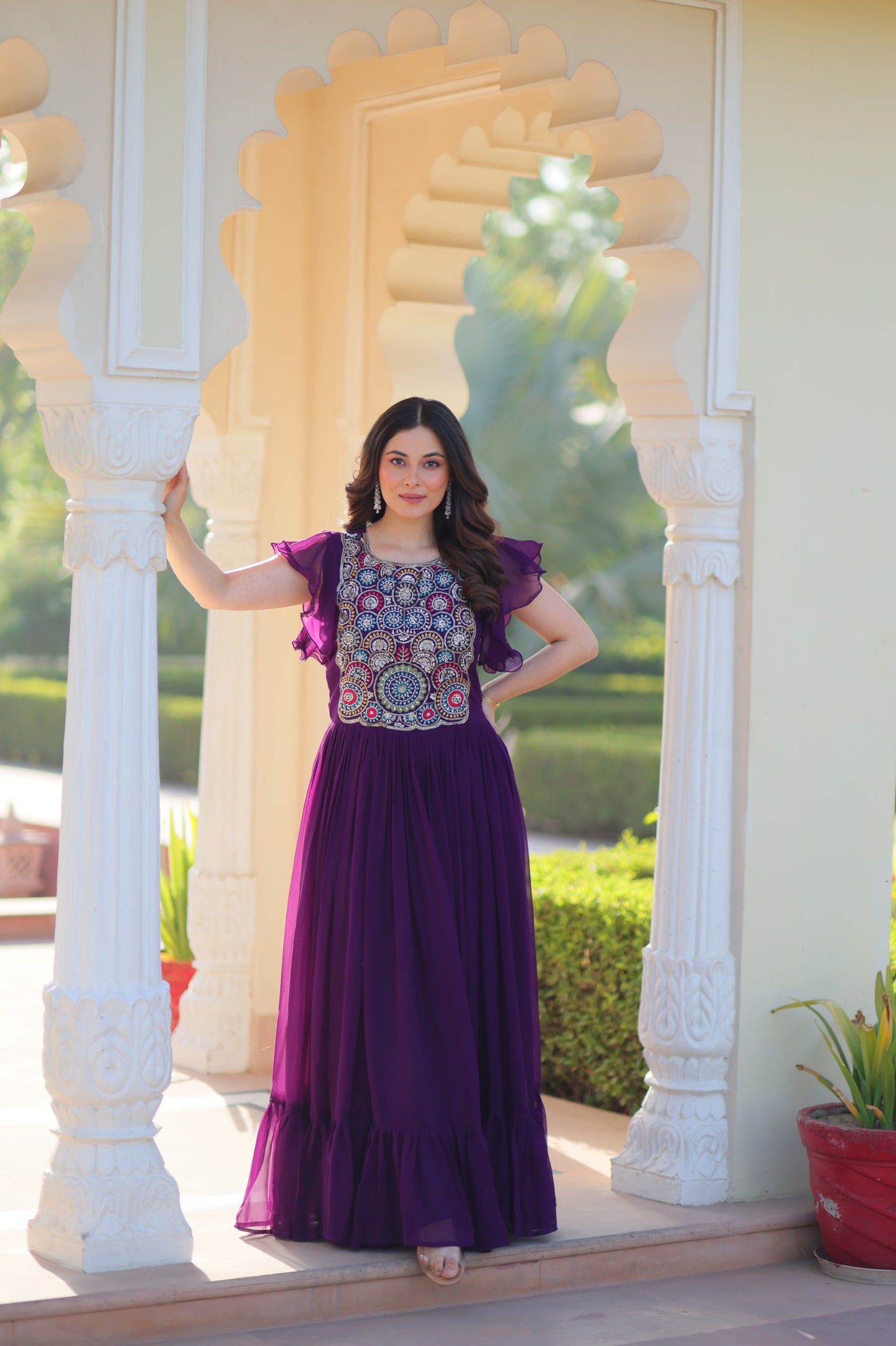 Purple Designer Blooming Rich Gown