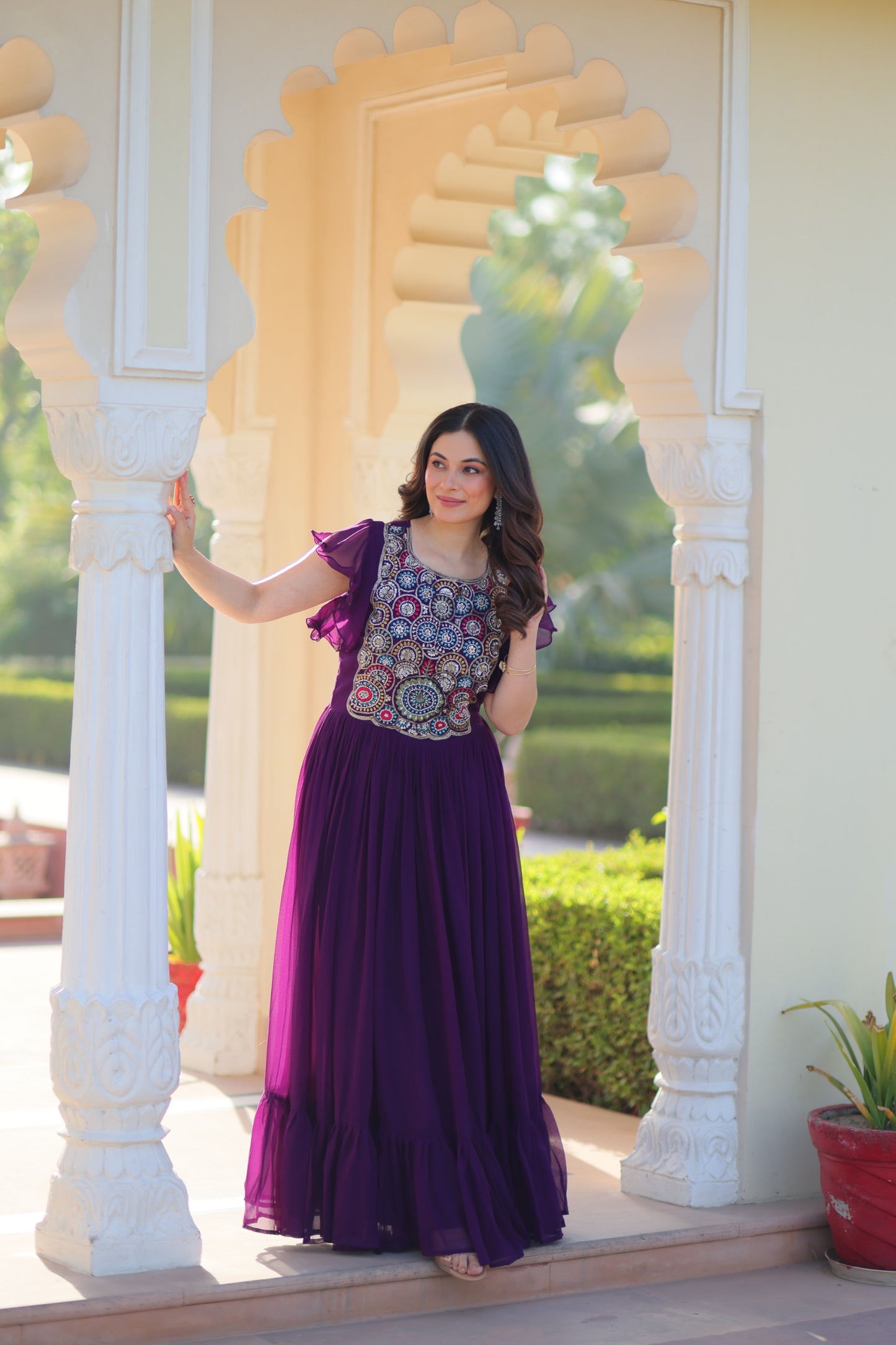 Purple Designer Blooming Rich Gown