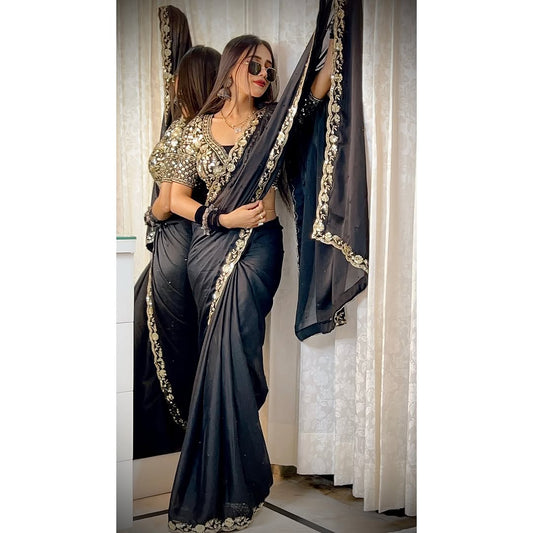 Blackj Soft Rangoli Silk Saree