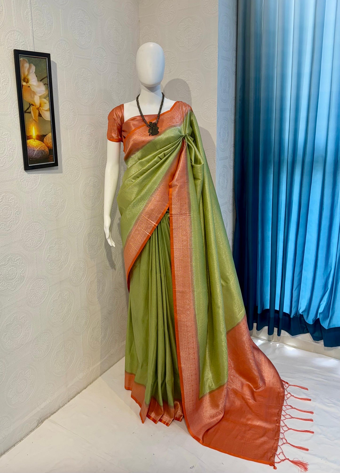 Green Traditional with Modern Saree