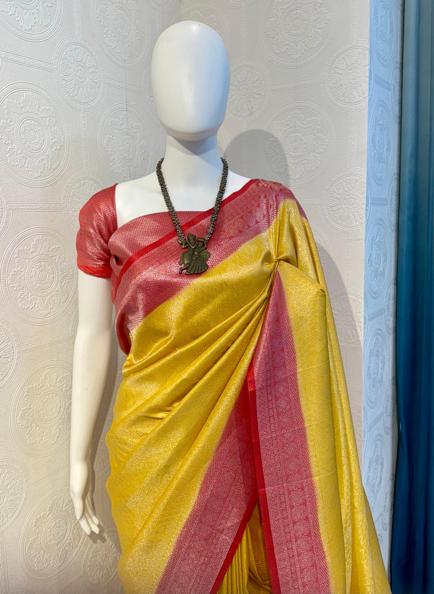 Yellow Beautiful Soft Silk Saree