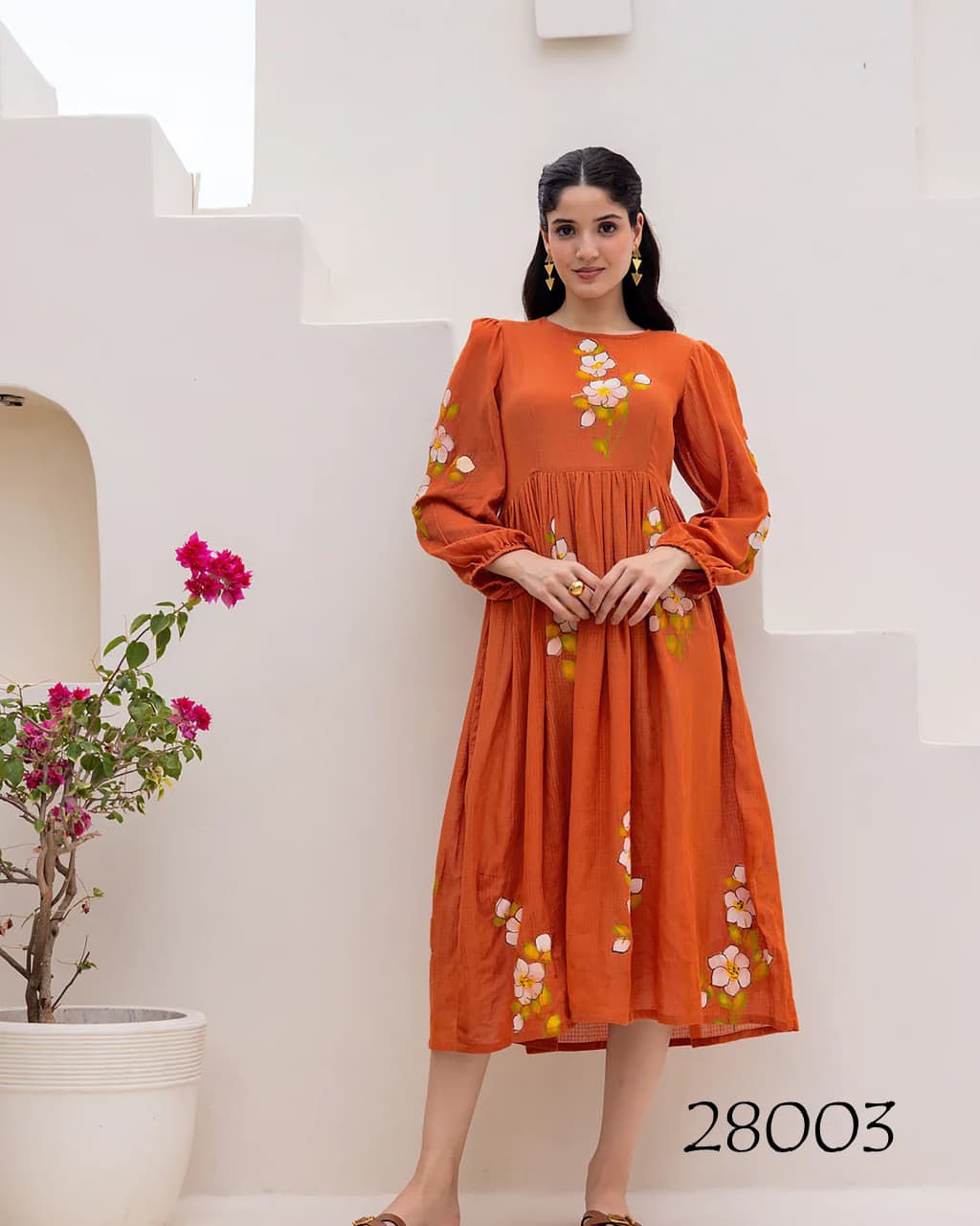 Orange Fullly Inner Lining Short Dress