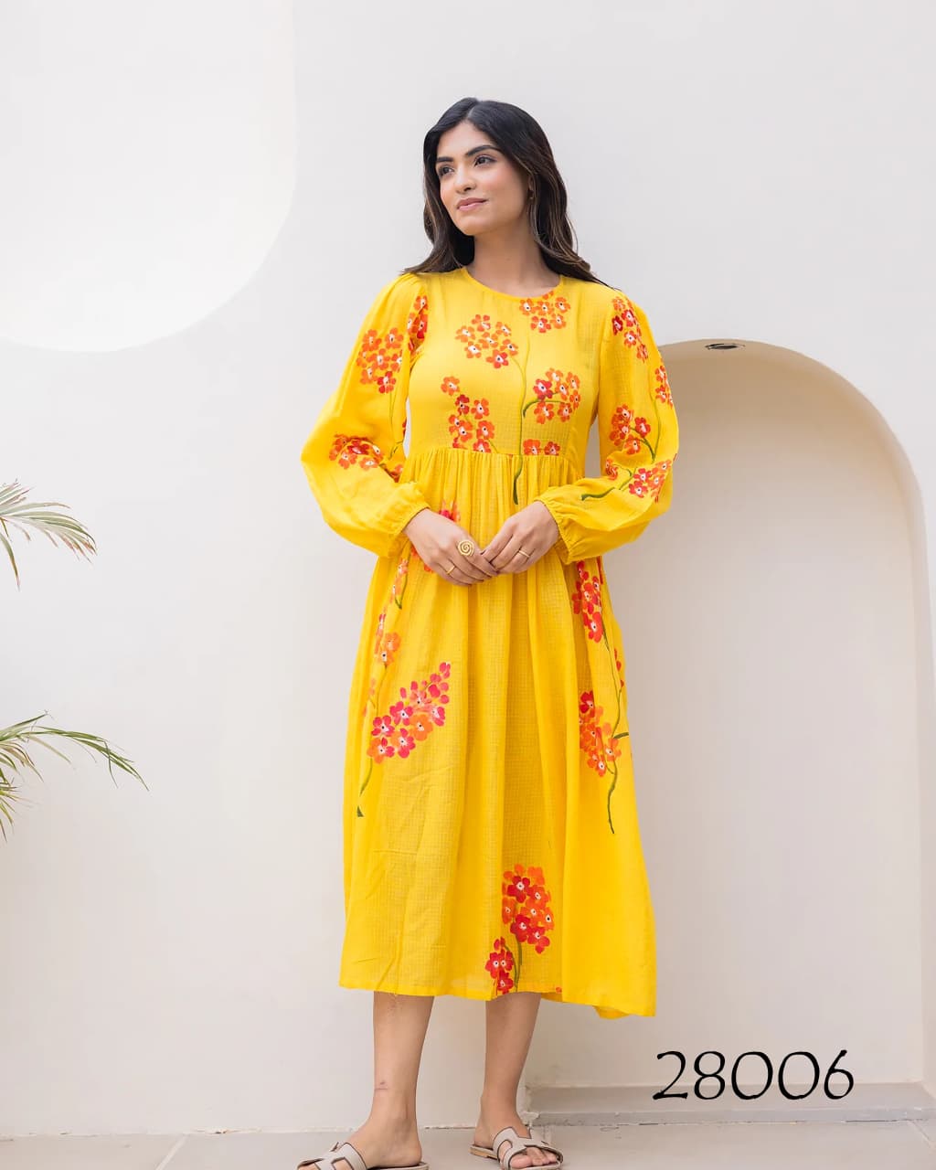 Yellow Elegants Kota Checks Short Dress