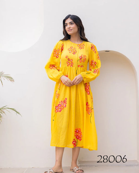 Yellow Elegants Kota Checks Short Dress