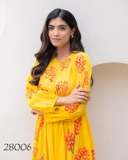 Yellow Elegants Kota Checks Short Dress