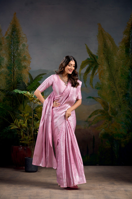 Pink Beautiful Traditional Kanjivaran Saree