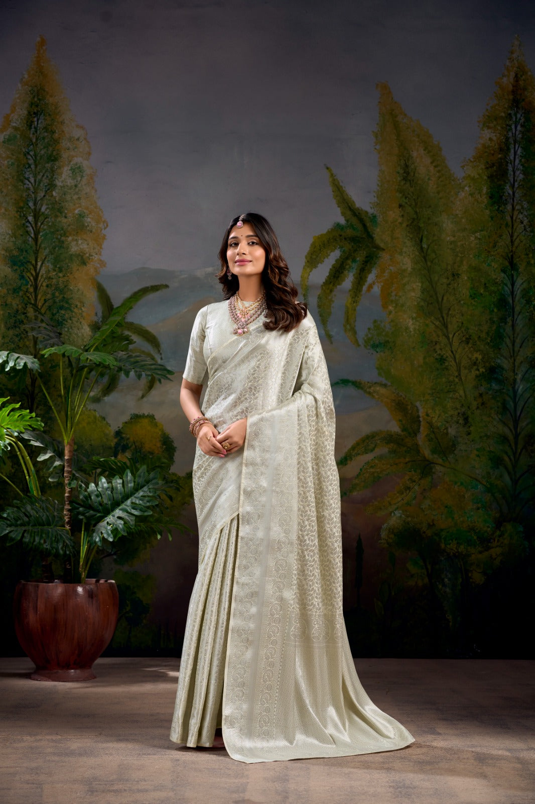Off  White Classic Kanjivaram Silk Saree