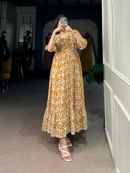 Yellow Fully Stitched Premium Frock