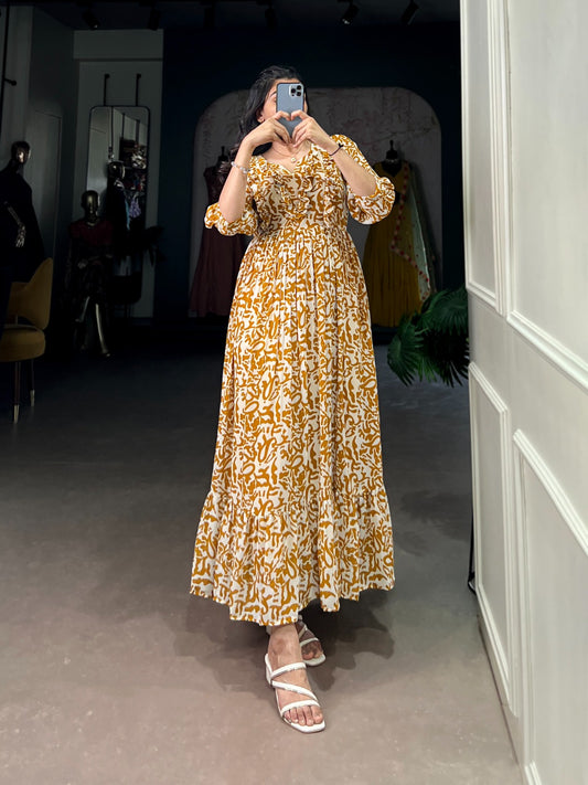 Yellow Fully Stitched Premium Frock