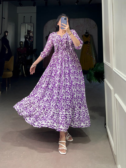 Purple Beautifull Soft Georgette Frock