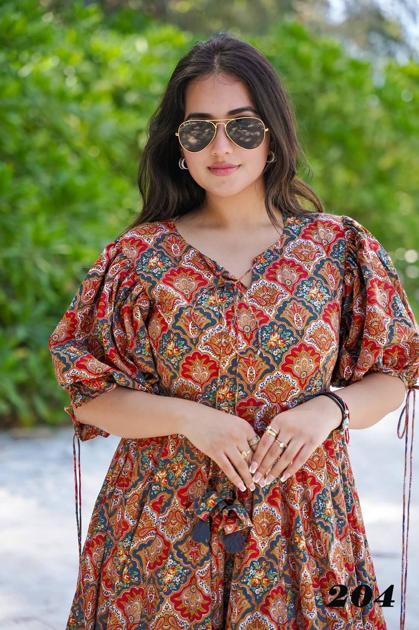 Multicolour Digital Printed Half Inner Dress