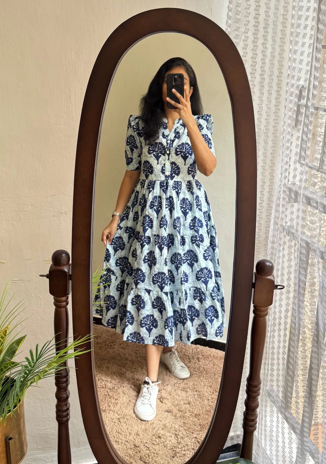 Off White Soft Cotton Lightweight Wester Dress