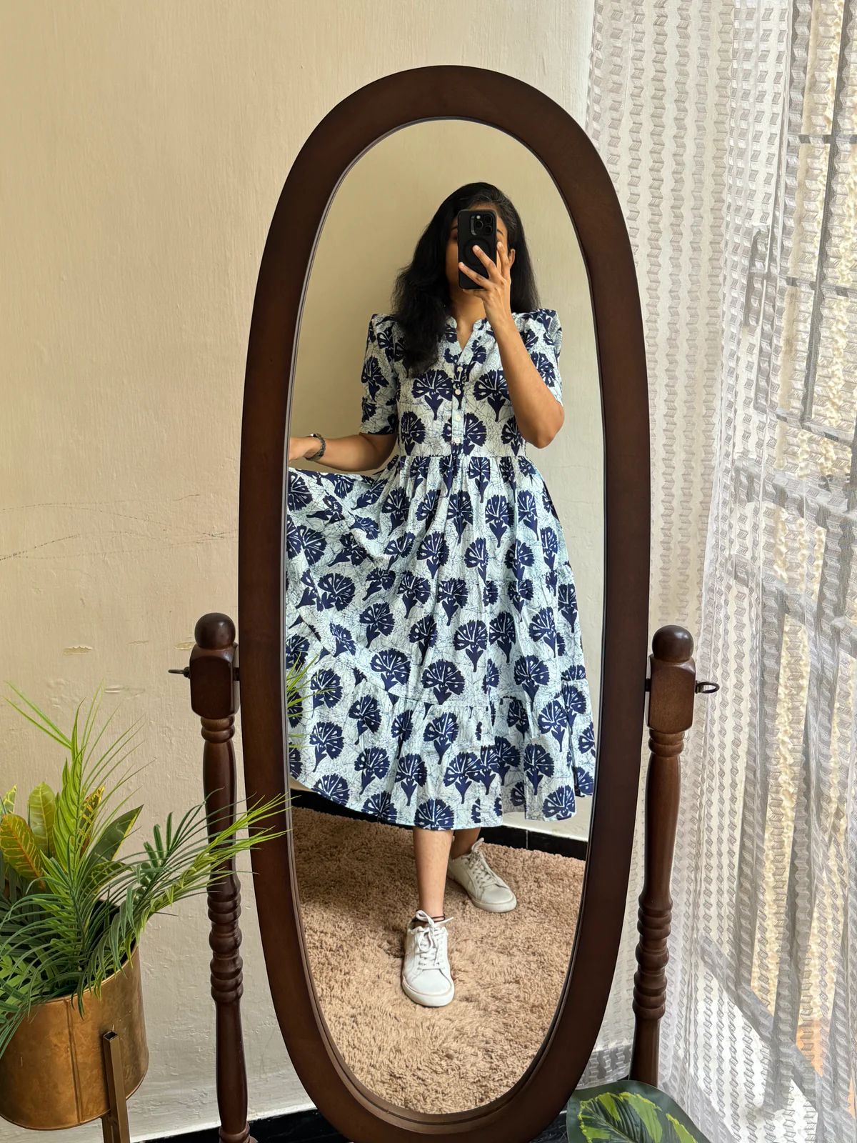 Off White Soft Cotton Lightweight Wester Dress