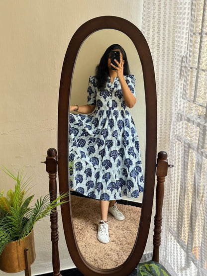 Off White Soft Cotton Lightweight Wester Dress