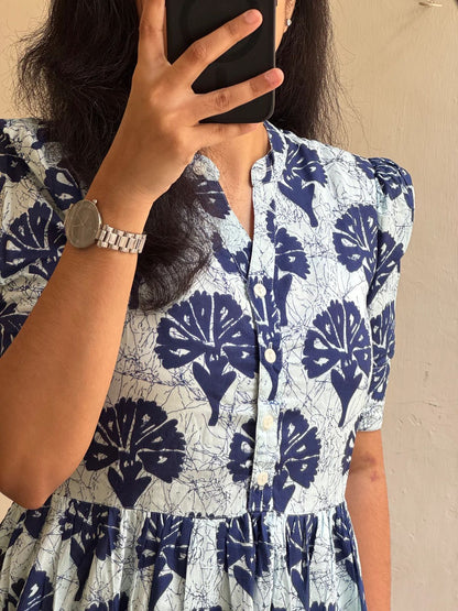 Off White Soft Cotton Lightweight Wester Dress