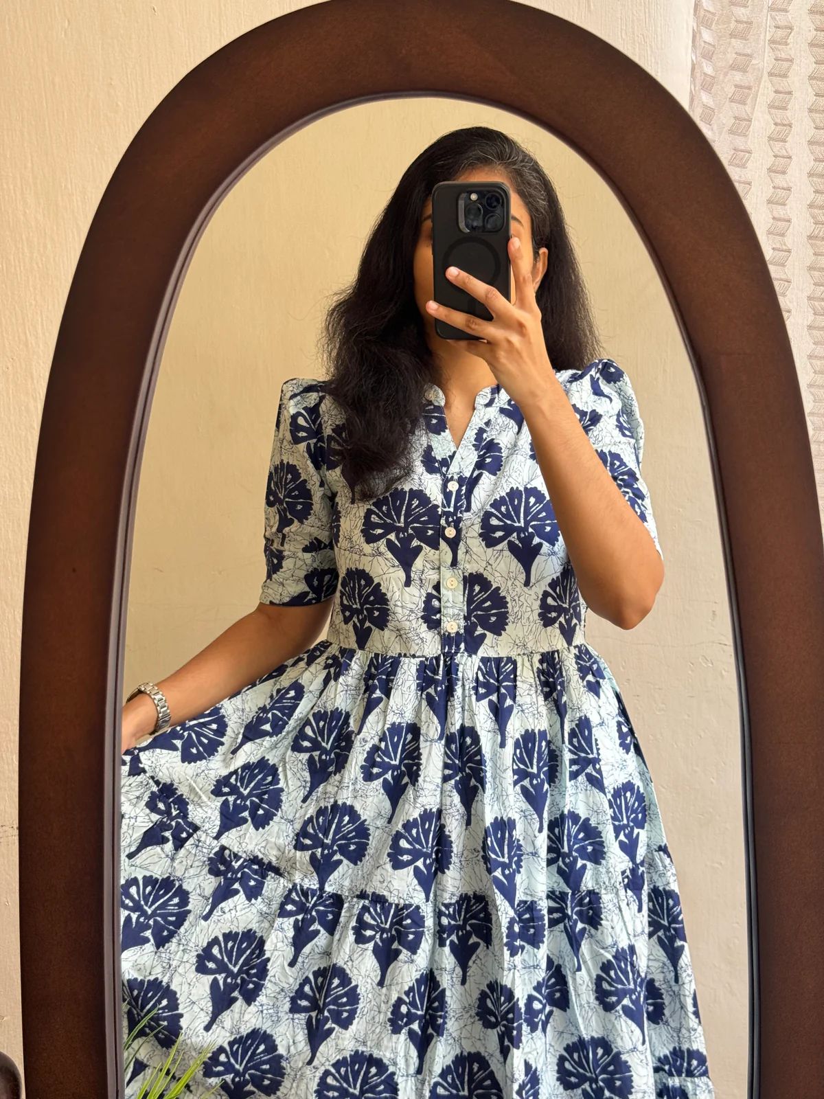 Off White Soft Cotton Lightweight Wester Dress