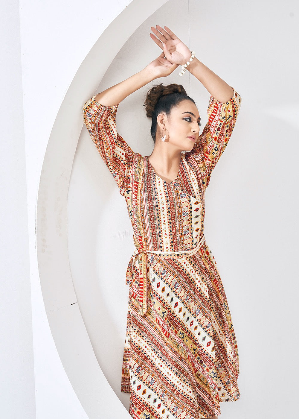 Multicolour Digital Printed Soft Rayon Wester Kurti