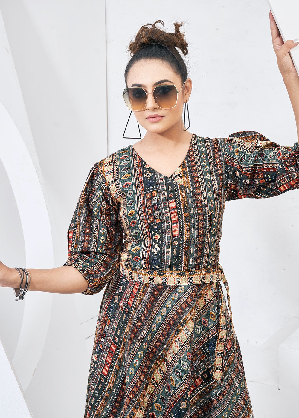 Multicoloured Digital Printed Western Kurti