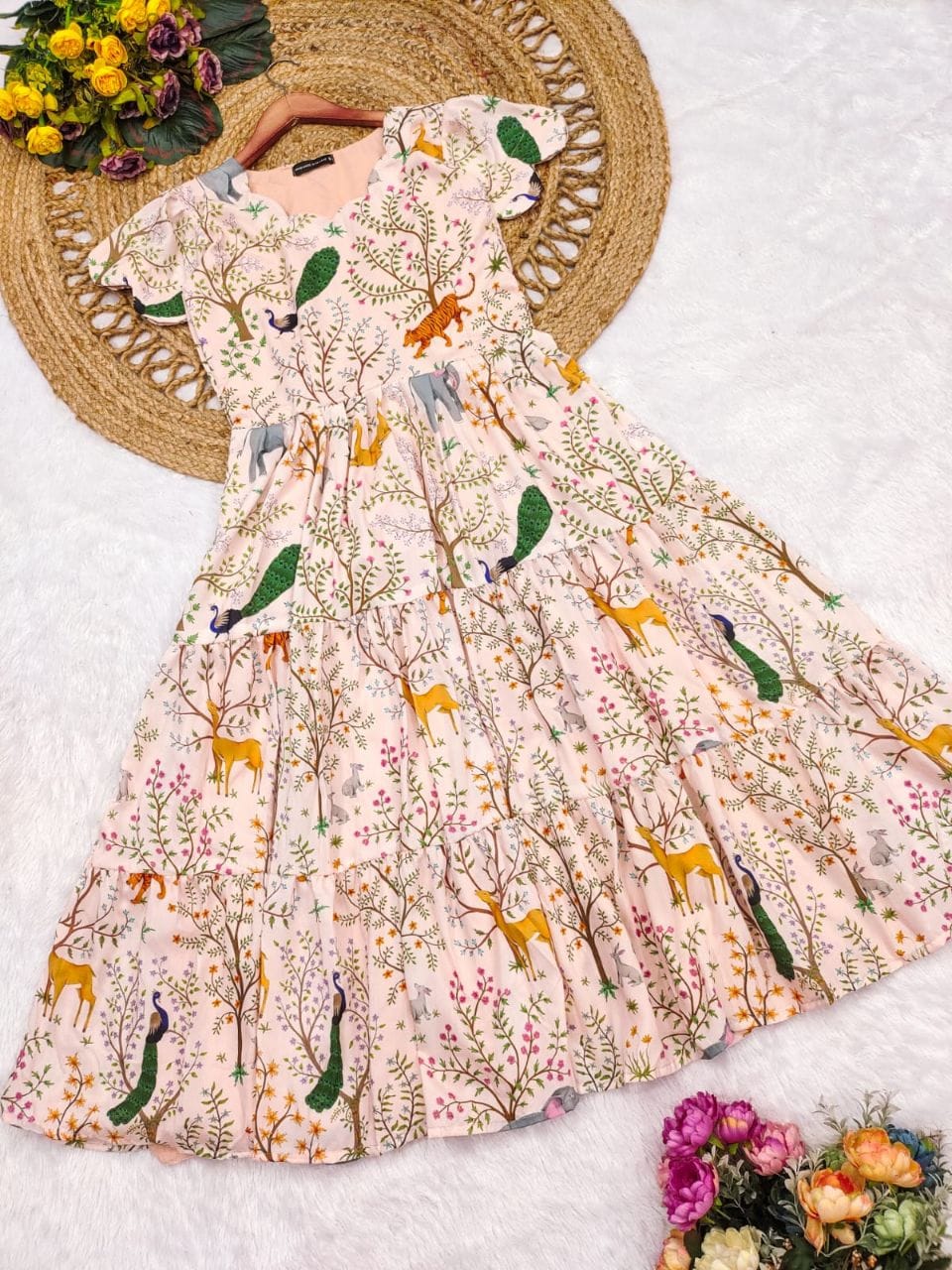 Pink Beautifull Pure Cotton Midi Dress