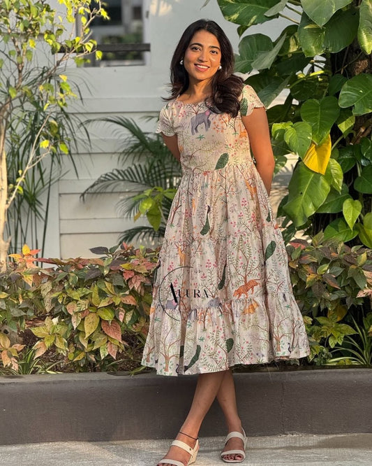 Pink Beautifull Pure Cotton Midi Dress